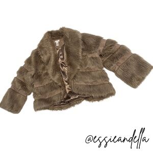Chico's faux fur and suede bolero jacket